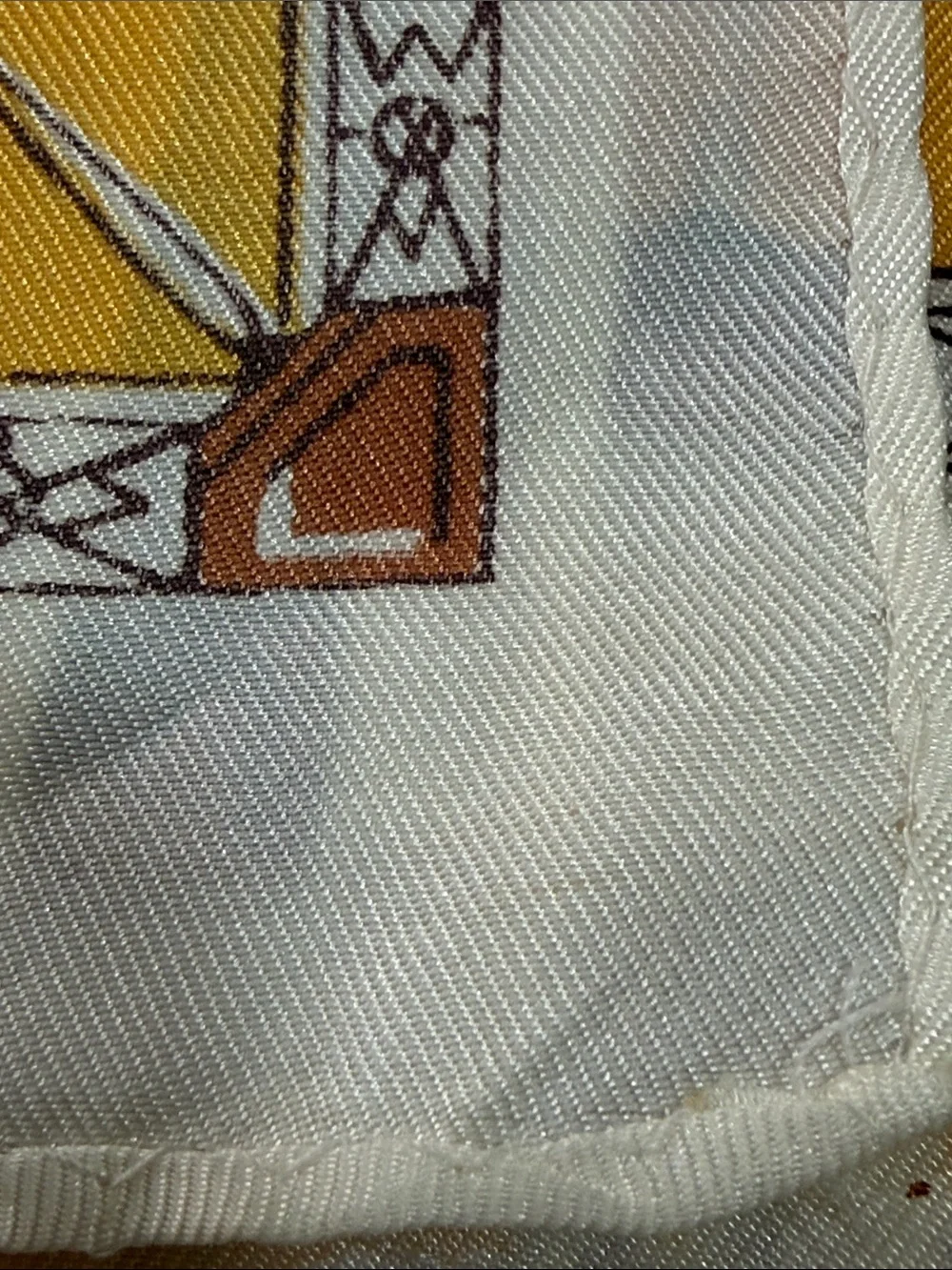 Parisian Paris France Landmark Scarf Mustard Yellow VINTAGE Excellent Unique